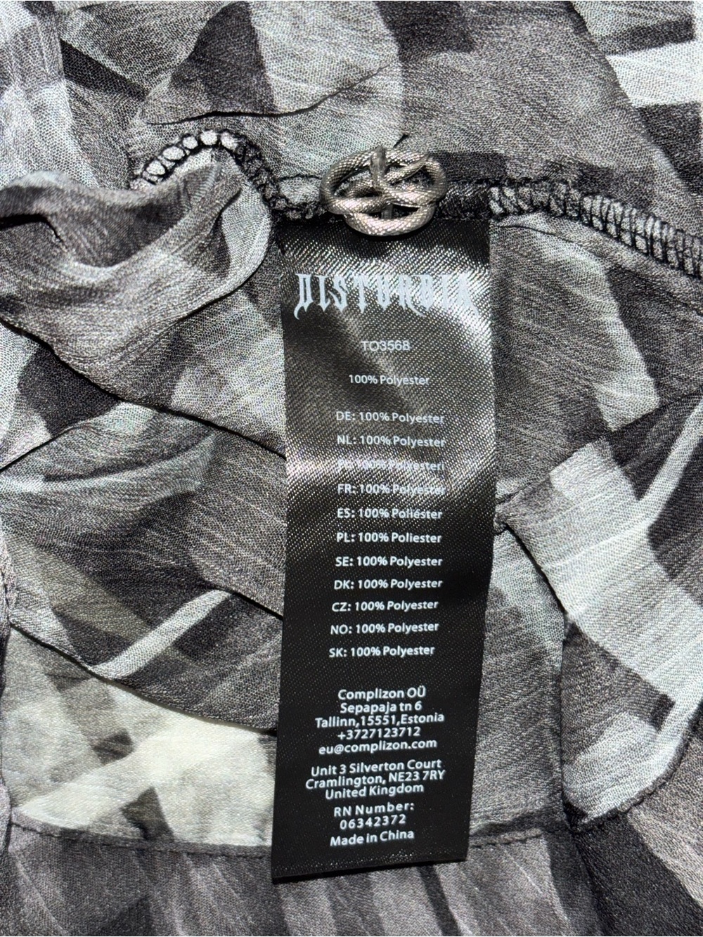 Disturbia Rhoswen Snake Blouse Celtic Buttons Cross Over 8 NWT - Picture 7 of 8